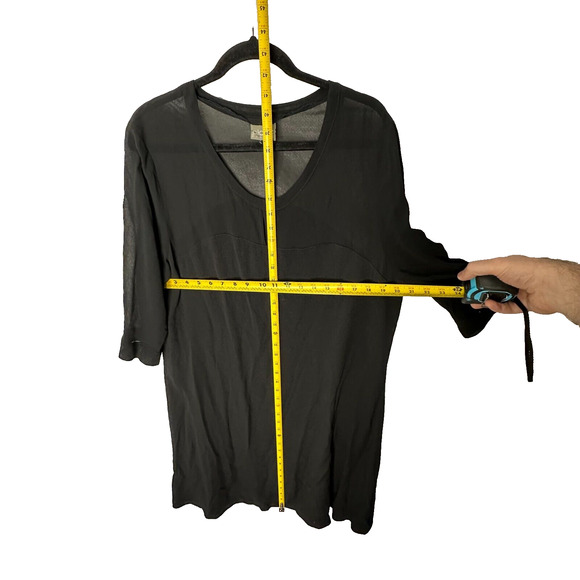 Niche Tunic Dress Black L/XL Oversized Round Neck Lagenlook Short - Picture 7 of 10
